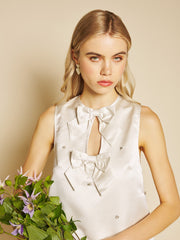 Gardenia Gem Mini Dress Pearled White / Z