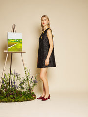 Marguerite Jacquard Mini Dress Coal Black / Z