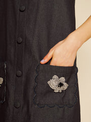 Rosemary Denim Mini Dress Coal Black / Z