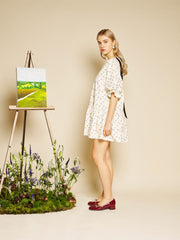 Pêche Ditsy Denim Mini Dress Cream Ditsy / Z
