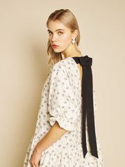 Pêche Ditsy Denim Mini Dress Cream Ditsy / Z