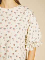 Pêche Ditsy Denim Mini Dress Cream Ditsy / Z