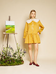 Jaune Jacquard ミニワンピース