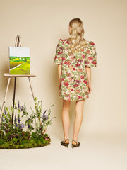 Petunia Tapestry Mini Dress Red, Green & Tan / Z