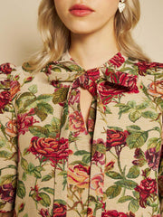 Petunia Tapestry Mini Dress Red, Green & Tan / Z