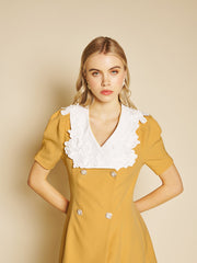 Jewel Canvas Mini Dress Mustard Yellow / Z