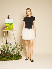 Papillon Tulle Hem ミニワンピース