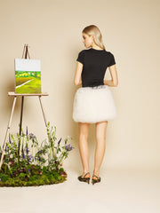 Papillon Tulle Hem Mini Dress Coal Black / Z