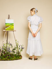 Stipple Spot Maxi Dress Blue Spot & White / Z