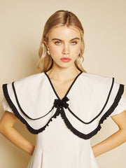 Daffodil Collar Mini Dress Ivory Cream / Z