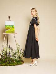 Primrose Collar Midi Dress Coal Black / Z