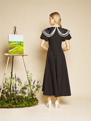 Primrose Collar Midi Dress Coal Black / Z