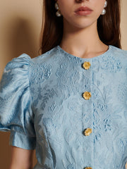Angie Jacquard Mini Dress Blizzard Blue / Z