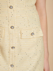 Ella Tweed Mini Dress Pastel Yellow / Z