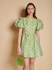 Freja Jacquard Mini Dress Fennel Green / Z