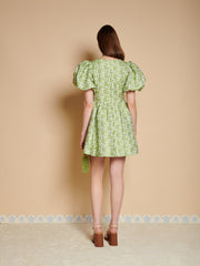 Freja Jacquard Mini Dress Fennel Green / Z