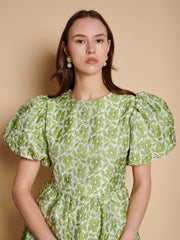 Freja Jacquard Mini Dress Fennel Green / Z