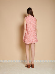 Garland Organza Mini Dress Peach Pink / Z