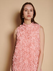 Garland Organza Mini Dress Peach Pink / Z