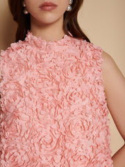 Garland Organza Mini Dress Peach Pink / Z