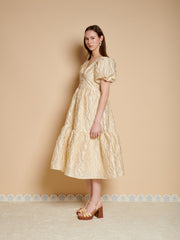 Yarrow Jacquard Midi Dress Butter Yellow / Z