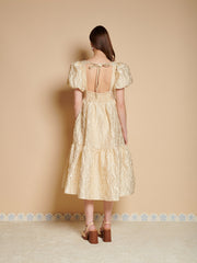 Yarrow Jacquard Midi Dress Butter Yellow / Z