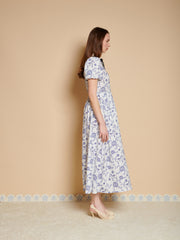 Dala Print Midi Dress Colbalt & White / Z