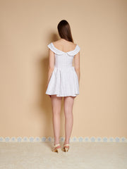 Willow Jacquard Mini Dress Pearled White / Z
