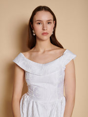 Willow Jacquard Mini Dress Pearled White / Z