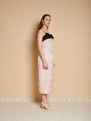 Anders Jacquard Bow Midi Dress Dusty Pink / Z