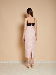 Anders Jacquard Bow Midi Dress Dusty Pink / Z