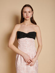Anders Jacquard Bow Midi Dress Dusty Pink / Z