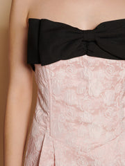 Anders Jacquard Bow Midi Dress Dusty Pink / Z