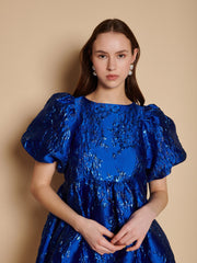 Watercolour Jacquard Mini Dress Cobalt Blue / Z