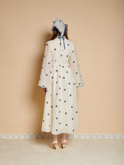 Livia Embroidered Midi Dress Soft White / Z