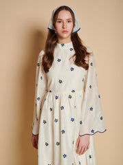 Livia Embroidered Midi Dress Soft White / Z