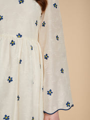 Livia Embroidered Midi Dress Soft White / Z