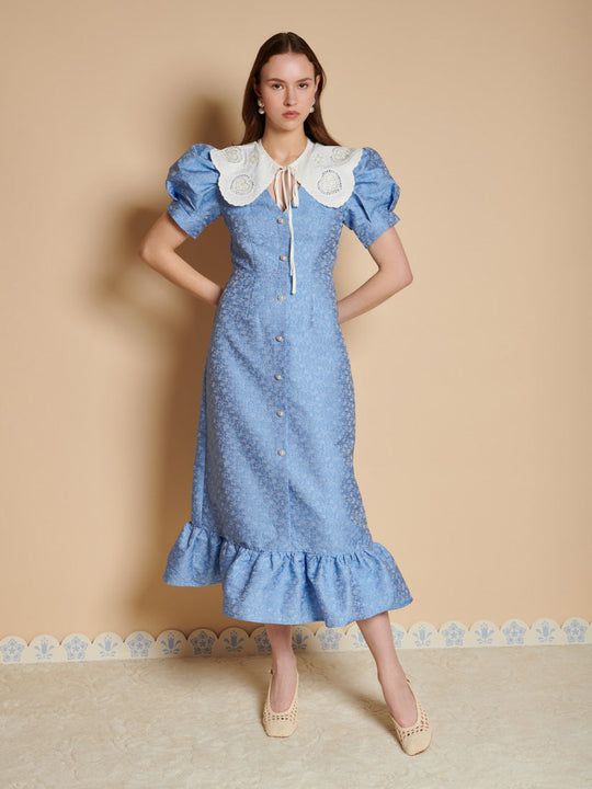 Alice Jacquard Midi Dress Cornflower Blue / Z
