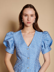 Alice Jacquard Midi Dress Cornflower Blue / Z