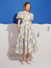 Fig Flora Jacquard Midi Dress Lilac / Z