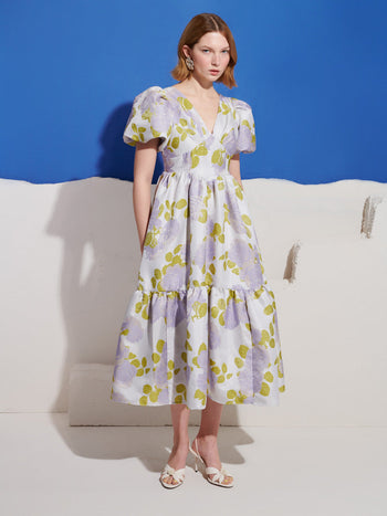 Fig Flora Jacquard Midi Dress Lilac / Z