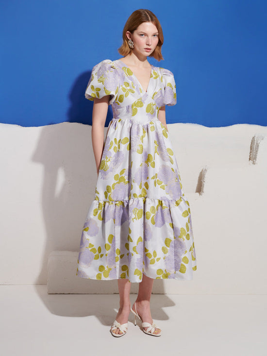Fig Flora Jacquard Midi Dress Lilac / Z