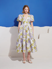 Fig Flora Jacquard ミディワンピース