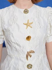 Milos Brooches Mini Dress Cream / Z