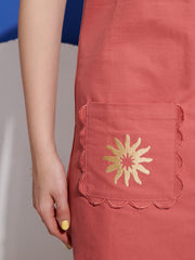 Island Life Embroidered Mini Dress Rust Red / Z
