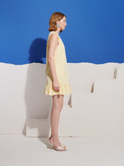 Lemon Zest Embellished Mini Dress Pastel Yellow / Z