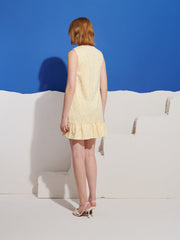 Lemon Zest Embellished Mini Dress Pastel Yellow / Z