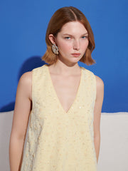 Lemon Zest Embellished Mini Dress Pastel Yellow / Z