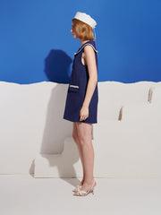Breeze Tweed Sailor Dress Navy Blue / Z