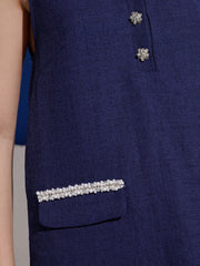 Breeze Tweed Sailor Dress Navy Blue / Z
